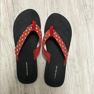 Tommy Hilfiger Red Polka Dot Women's Flip Flops